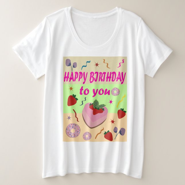 Camiseta Feliz aniversário (Frente do Design)