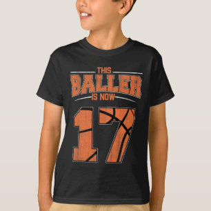 Camiseta Feliz Aniversário, 17 Anos, Garotos De Basquete Se