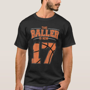 Camiseta Feliz Aniversário 17 Anos Meninos De Basquete Set