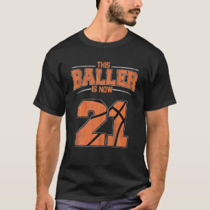 Camiseta Feliz Aniversário 21 Anos Meninos De Basquete Vin