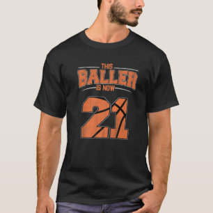 Camiseta Feliz Aniversário 21 Anos Meninos De Basquete Vin