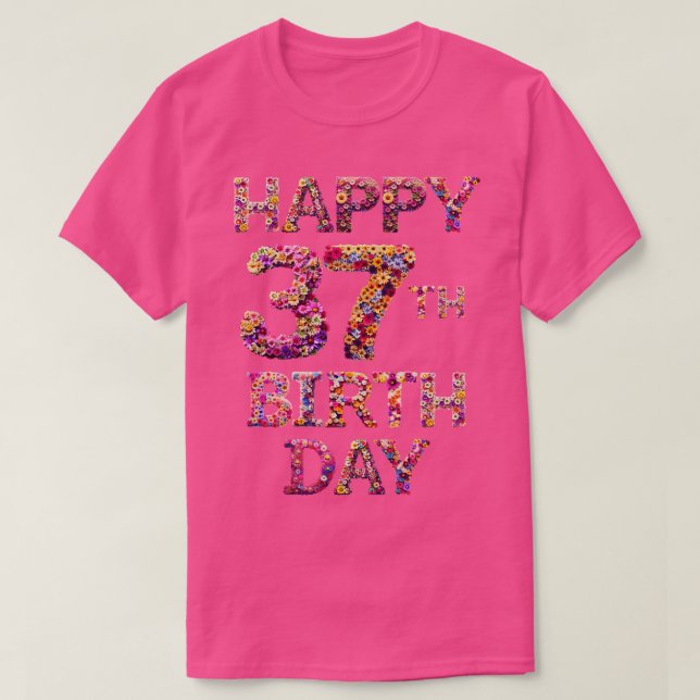 Camiseta Feliz aniversário 37 (Frente do Design)