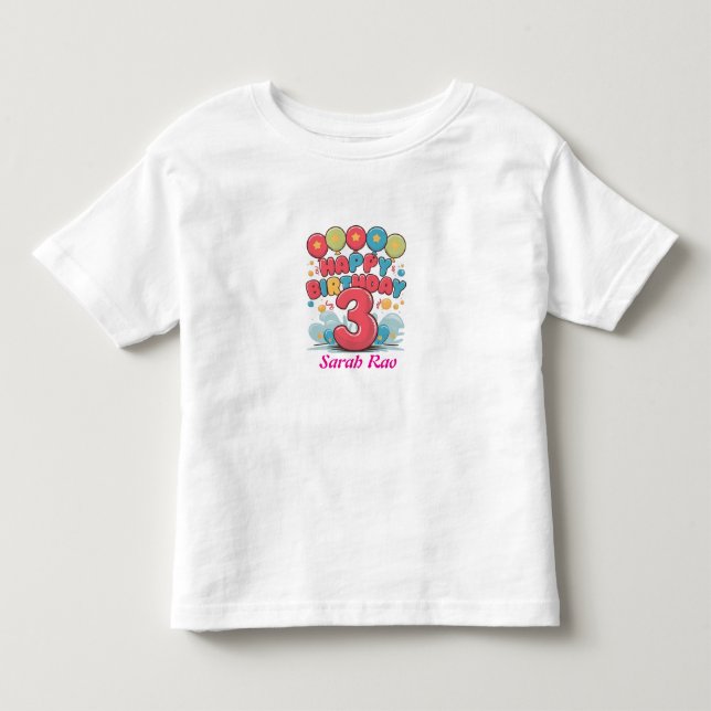 Camiseta Feliz aniversário 3 presente para  (Frente)