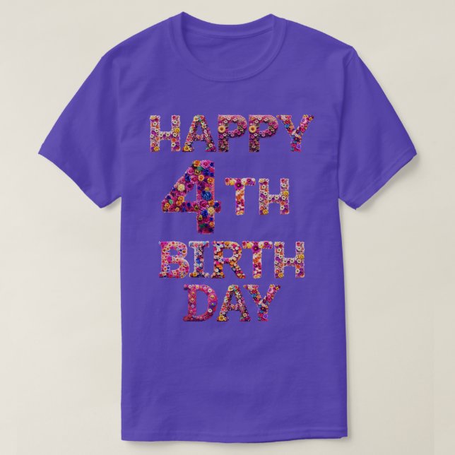Camiseta Feliz aniversário 4 (Frente do Design)