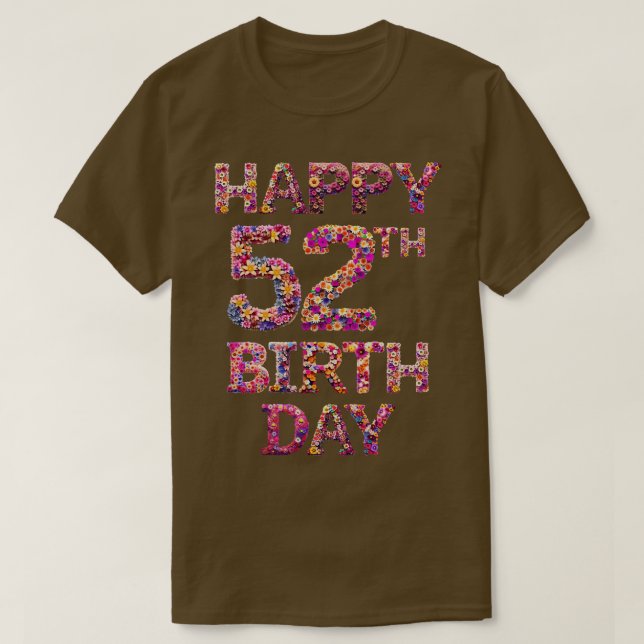 Camiseta Feliz Aniversário 52º (Frente do Design)