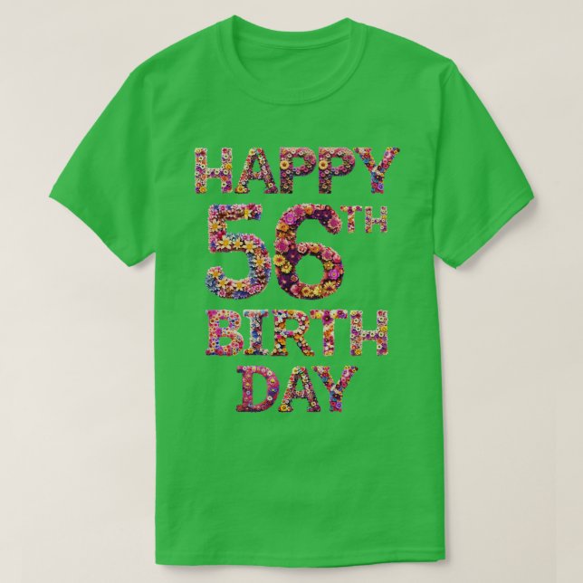 Camiseta Feliz aniversário 56º (Frente do Design)