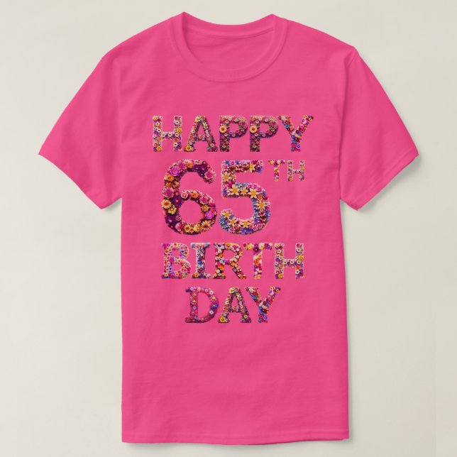 Camiseta Feliz aniversário, 65º (Frente do Design)