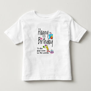 Camiseta Feliz aniversário à melhor mãe do mundo