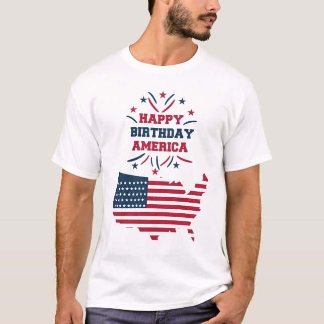 Camiseta feliz aniversário américa (Frente)