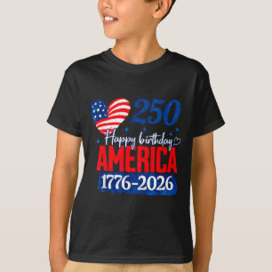 Camiseta Feliz aniversário américa 250 anos patriótico