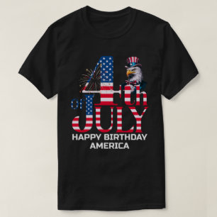 Camiseta Feliz aniversário América - 4 de julho
