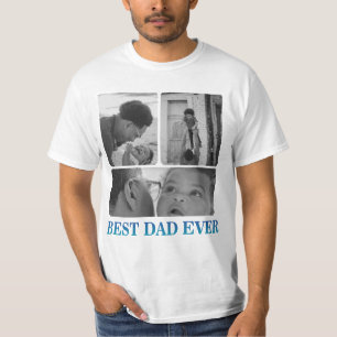 Camiseta Feliz Aniversário ao Papai, presente de colagem de