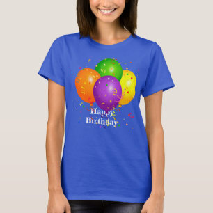 Camiseta Feliz aniversário, Balões de Celebração