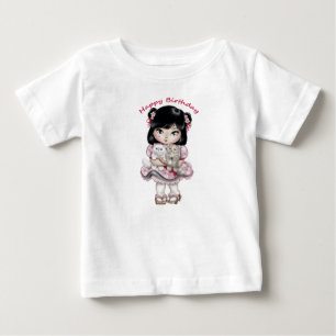 Camiseta Feliz Aniversário Bebê Meninas