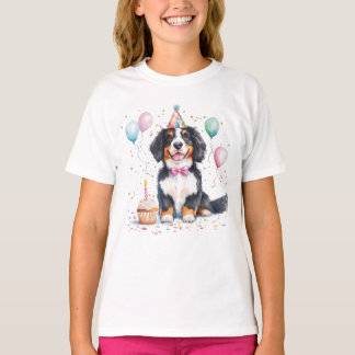 Camiseta Feliz Aniversário Bernese Mountain Dog
