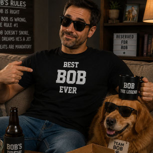 Camiseta Feliz Aniversário Bob Divertido Melhor Bob de Todo