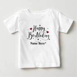 Camiseta Feliz Aniversário, Caligrafia Minimalista