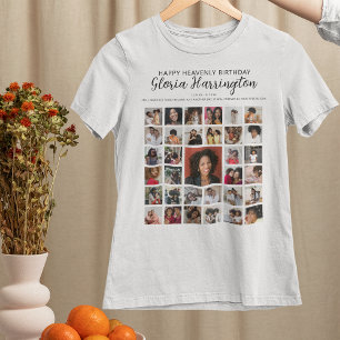 Camiseta Feliz Aniversário Celestial   Memorial de Tributo 