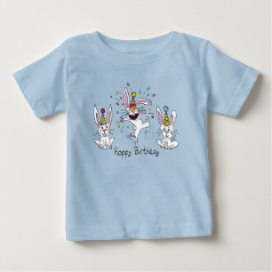 Camiseta Feliz Aniversário Coelho Coelho Crianças