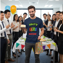 Camiseta Feliz aniversário com nome personalizado