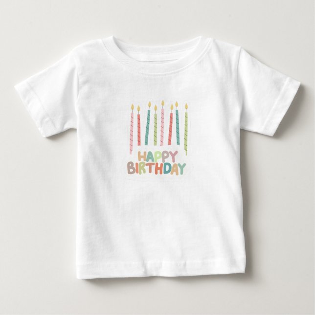 Camiseta Feliz Aniversário com Velas (Frente)