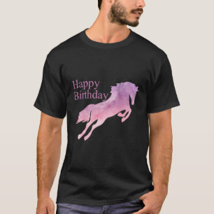 Camiseta Feliz Aniversário Cowgirl Horse Riding Ani