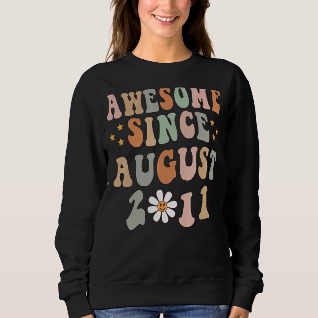 Camiseta Feliz Aniversário De 11 desde agosto (Frente)