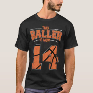 Camiseta Feliz Aniversário de 14 anos Meninos Bysketbyll Fo