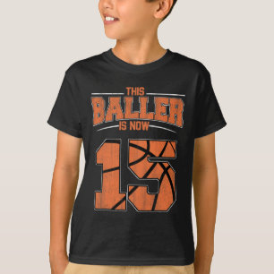 Camiseta Feliz Aniversário de 15 Anos Meninos De Bysketbyll