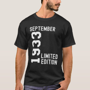 Camiseta Feliz aniversário de 1933 de setembro