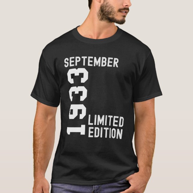 Camiseta Feliz aniversário de 1933 de setembro (Frente)