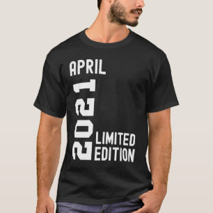Camiseta Feliz aniversário de 2021 de abril