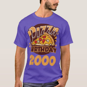 Camiseta Feliz aniversário de 21 anos de pizza