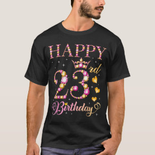 Camiseta Feliz Aniversário de 23 anos 23 Anos de Idade Home