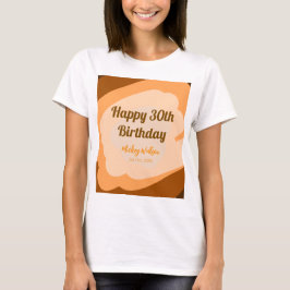 Camiseta Feliz aniversário de 30 anos em madeira rústica de