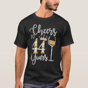 Camiseta Feliz Aniversário De 44 De 44 Anos Rainha D