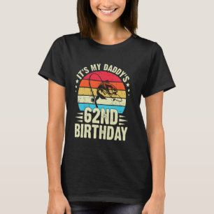 Camiseta Feliz Aniversário de 62 anos do meu papai Vintage 