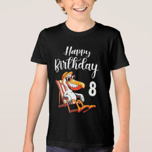 Camiseta feliz aniversário de 8 anos