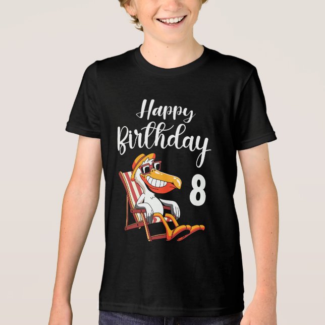 Camiseta feliz aniversário de 8 anos  (Frente)