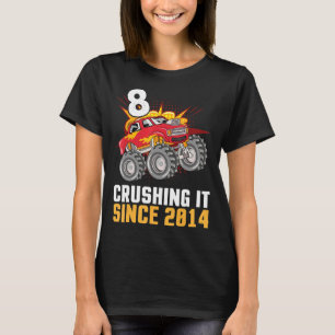 Camiseta Feliz Aniversário De 8 Anos Viajante Cruzando-O Pe