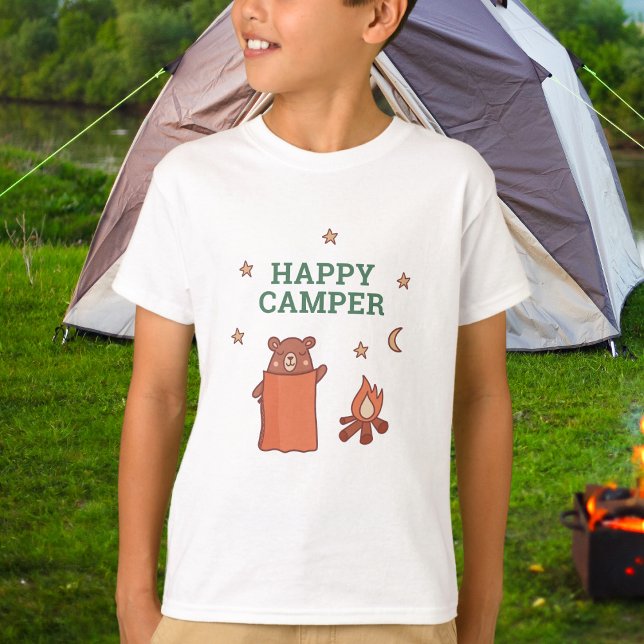 Camiseta Feliz Aniversário de Camper Cute Bear (Criador carregado)