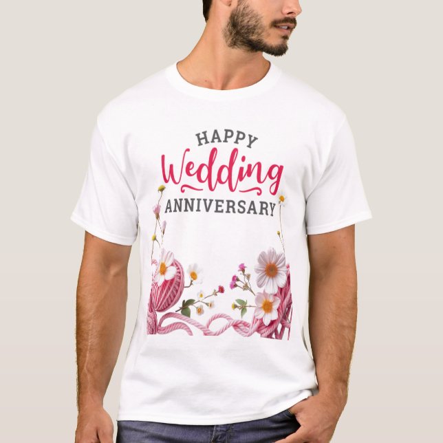 Camiseta Feliz aniversário de casamento  (Frente)