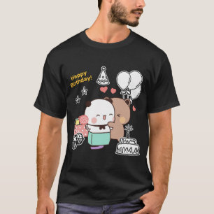 Camiseta Feliz Aniversário De Dudu Bear E Bubu Panda