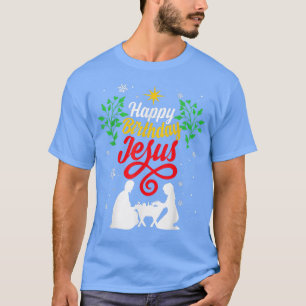 Camiseta Feliz aniversário de Natal cristão Jesus Fora Ho