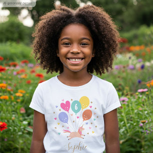 Camiseta Feliz Aniversário de Qualquer Idade Meninas