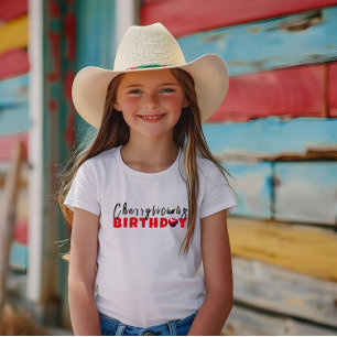 Camiseta Feliz aniversário de slogan de cereja