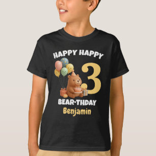 Camiseta FELIZ ANIVERSÁRIO DE URSO Urso de pelúcia personal