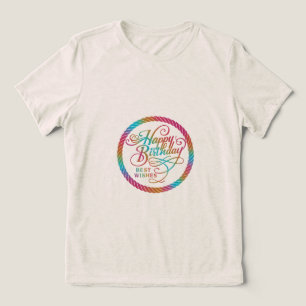 Camiseta Feliz aniversário Deseja o melhor arco-íris da sai