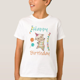 Camiseta Feliz Aniversário Deseja Que Você Obedeça Animais
