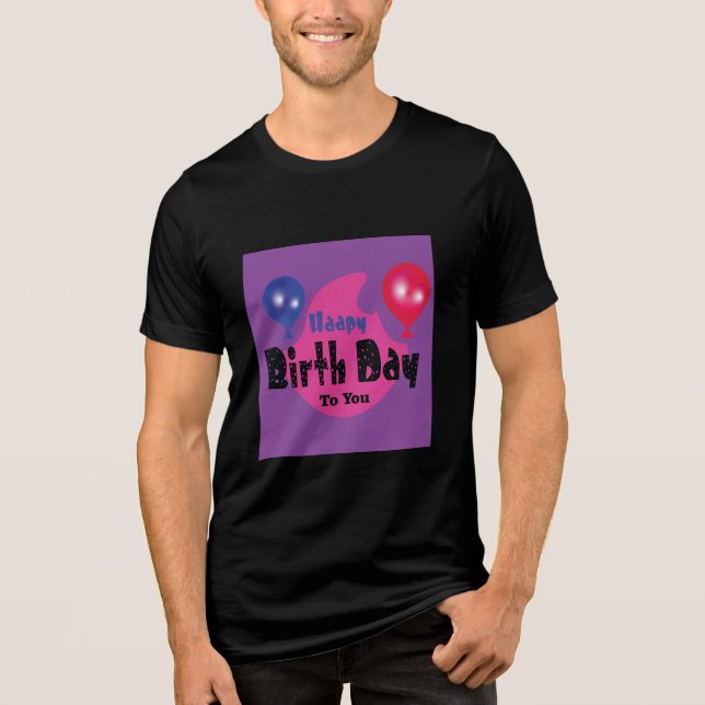 Camiseta Feliz Aniversário – Design de Festa de Celebração  (Frente)